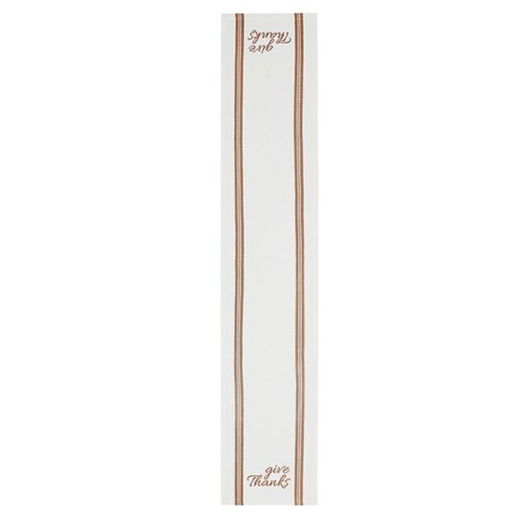 harvest give thanks border 14in x 90in table runner/ off white - Picture 3 of 6